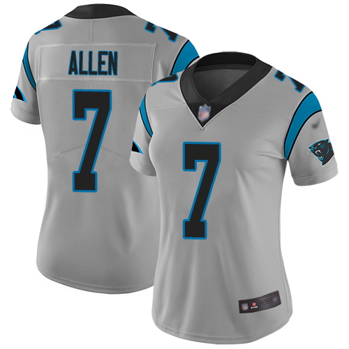 Carolina Panthers Limited Silver Women Kyle Allen Jersey NFL Football #7 Inverted Legend